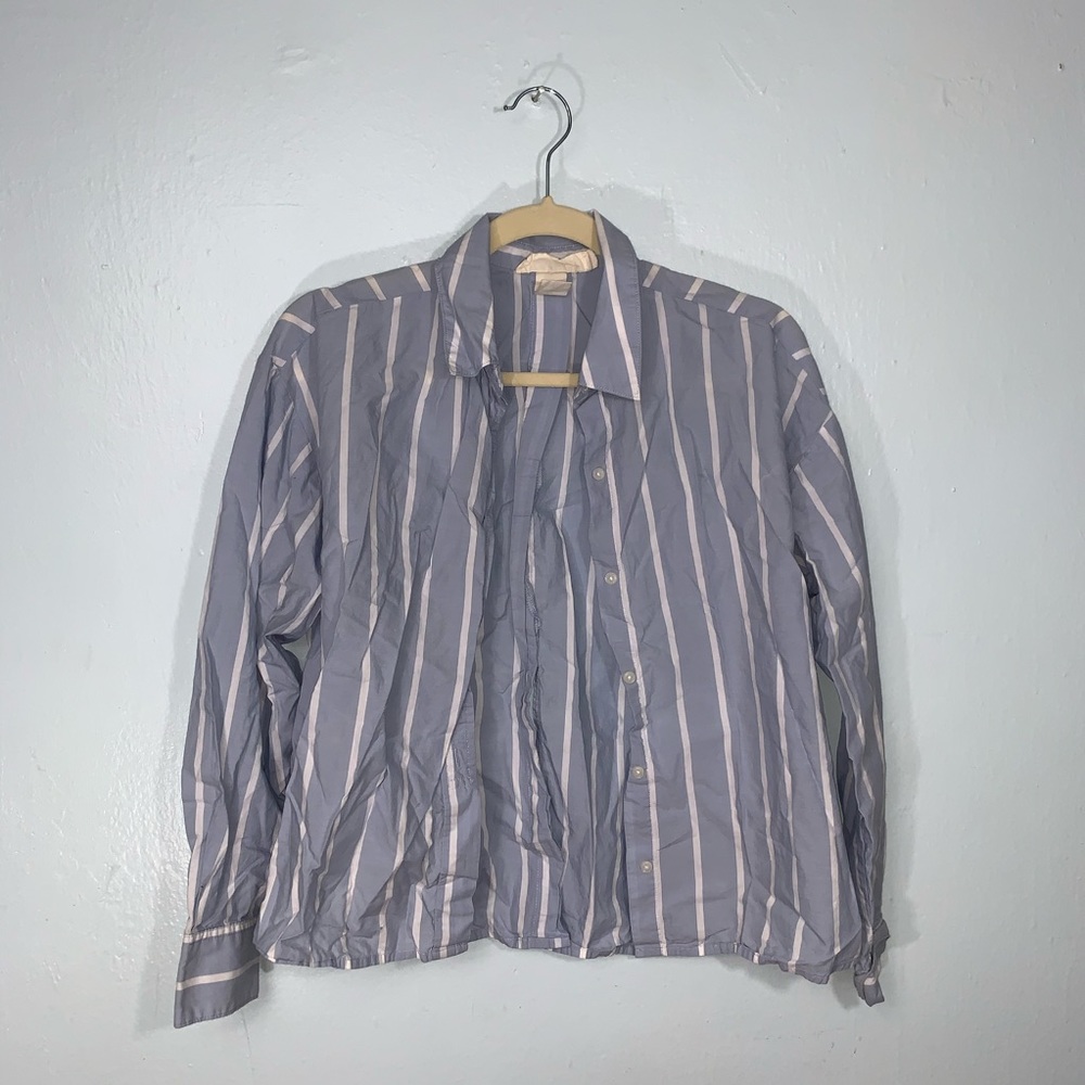 L.O.G.G.: Light Blue Striped Button Up